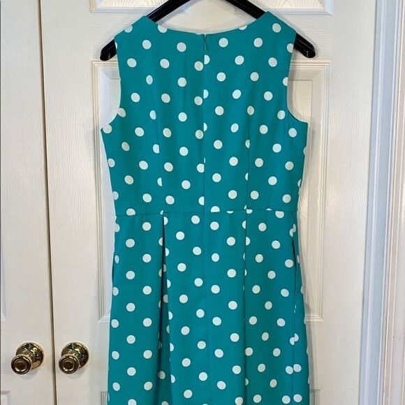 VINTAGE R&K GREEN w WHITE POLKA DOTS SIZE 14 - Picture 5 of 6